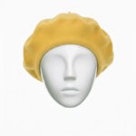 bască damă culoare muștar din lână