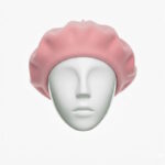 bască damă lână culoare roz închis