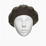 bască damă lână culoare maro