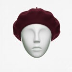 bască damă din lână culoare vișinie