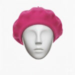 bască damă din lână culoare ciclam