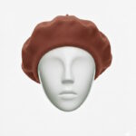 bască damă din lână culoare cărămiziu