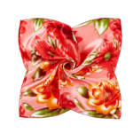 esarfa rosie de pus pe cap