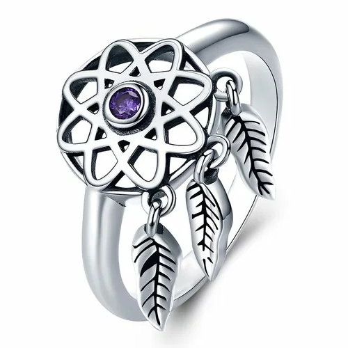 Inel din argint Dream Catcher purple