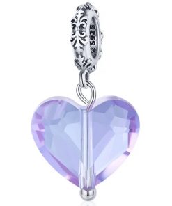 Talisman din argint Light Violet Heart