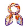 esarfa satin roz si chenar mov, 50x50 cm