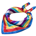 esarfa satin cu dungi colorate