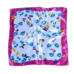 esarfa satin cu fluturi si flori