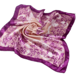 esarfa aurie cu flori mov