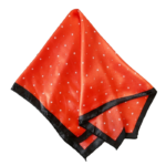 esarfa de pus pe cap rosie cu buline