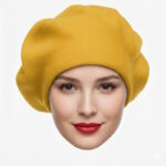 Bască damă galbenă, 50% bumbac, măsură universală.