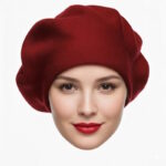 Bască damă roșie, 50% bumbac, măsură universală.